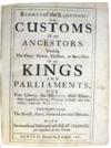 JUDAICA.  [Sadler, John.]  Rights of the Kingdom; or, Customs of our Ancestors.  1682